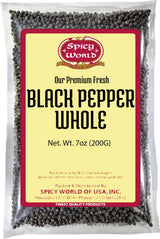 Spicy World Black Peppercorns Whole 7 Ounce - Perfect for Grinder