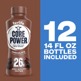 Core Power Protein Shake, Chocolate, 26g Bottle, 14oz, 12 Pack