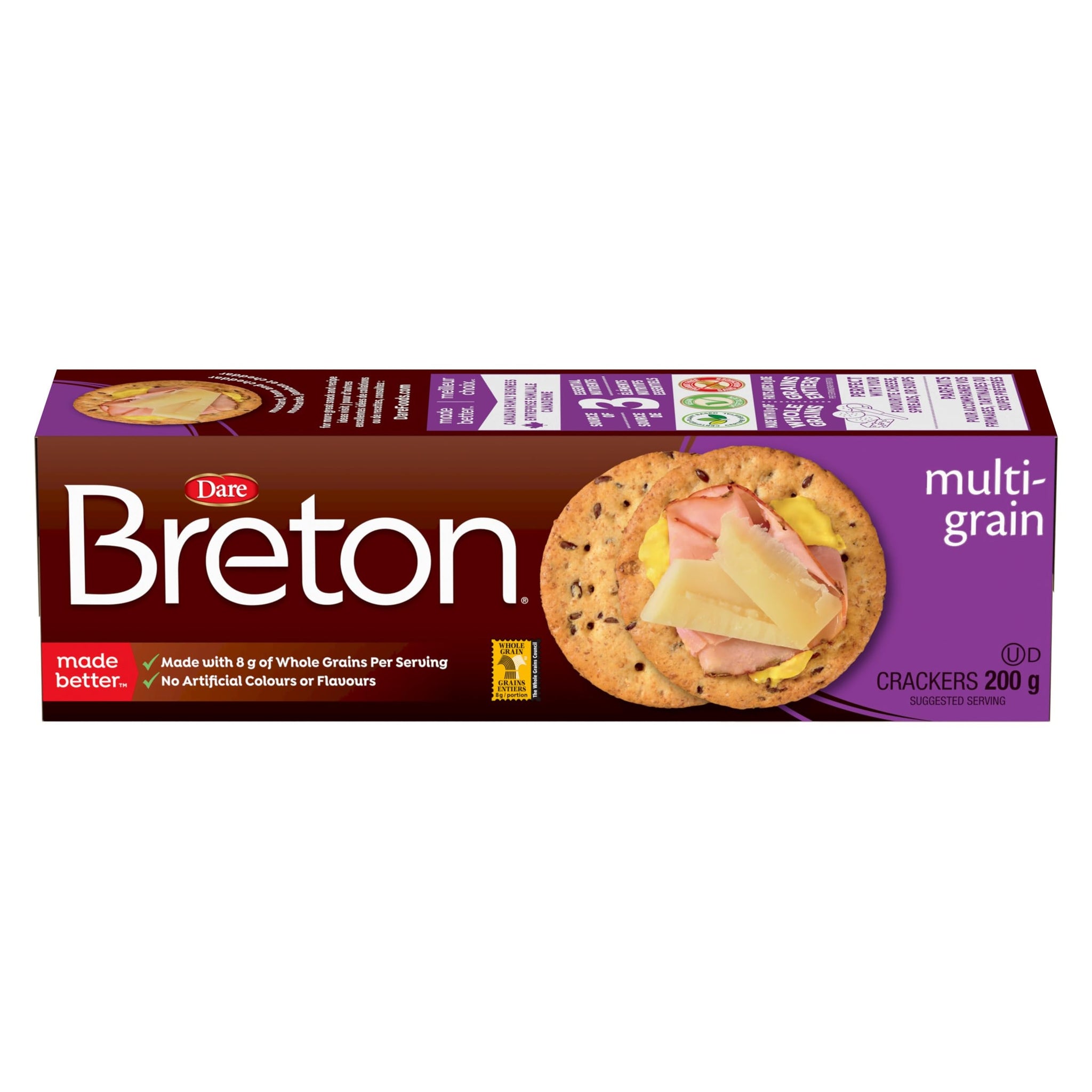 Breton Multigrain - Light and Crispy, Multigrain Crackers Made with a Delicious Blend of 15 Grains and Seeds 200g