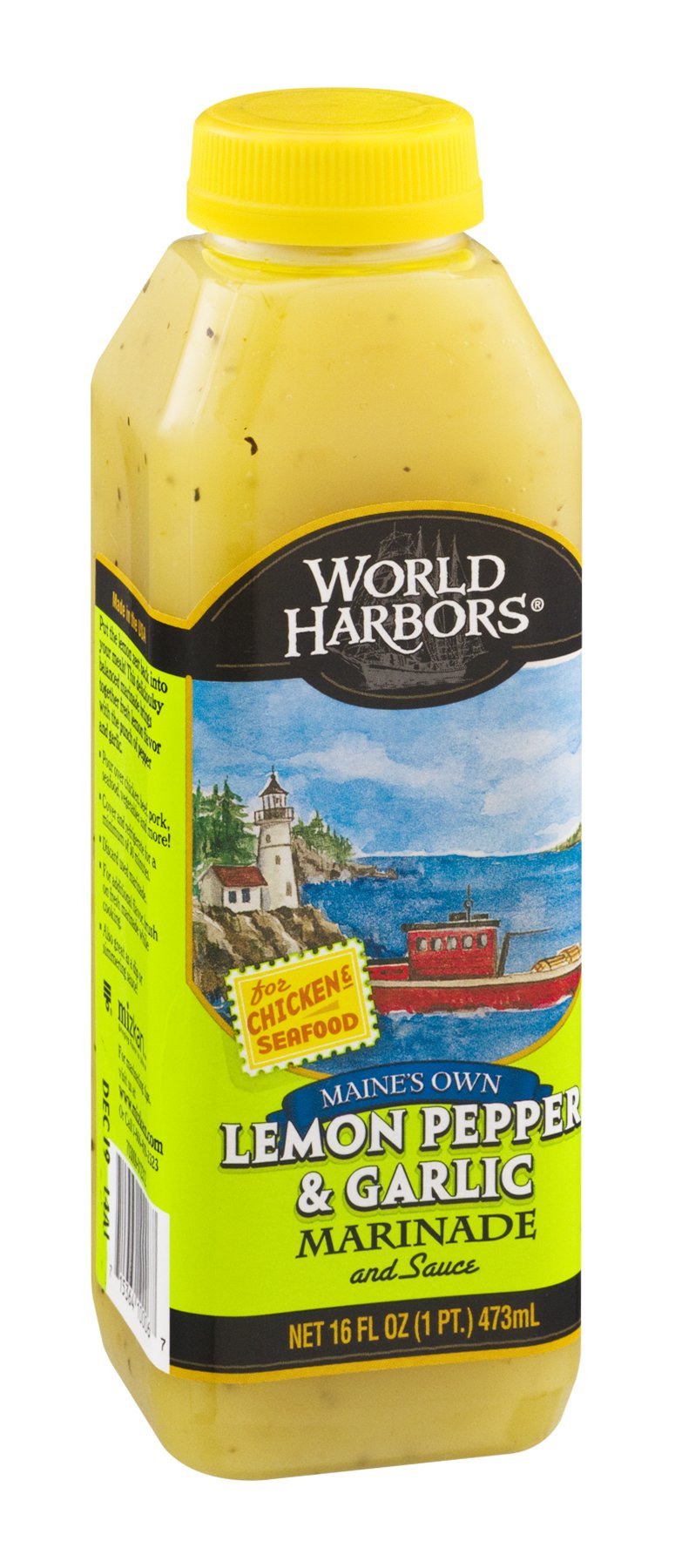 World Harbor Lemon Pepper and Garlic Seafood and Poultry Sauce and Marinade - Case of 6 - 16 Fl oz.