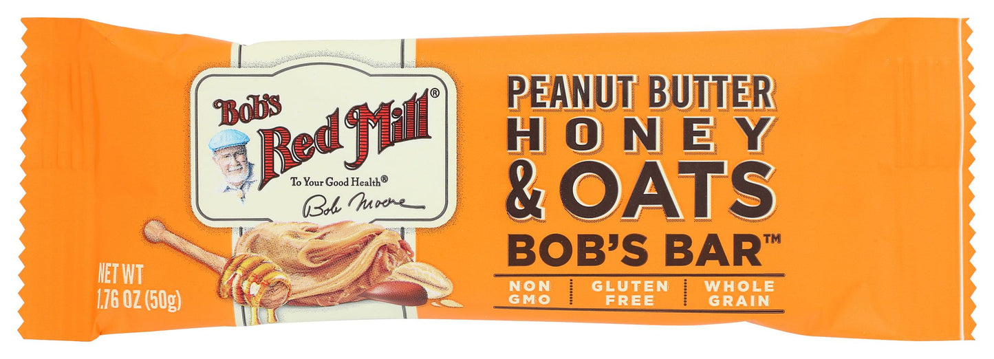 Bob's Red Mill Peanut Butter Honey & Oats Snack Bar - 1.76 Ounce (Pack of 1) - Gluten Free, Non-GMO, Whole Grain
