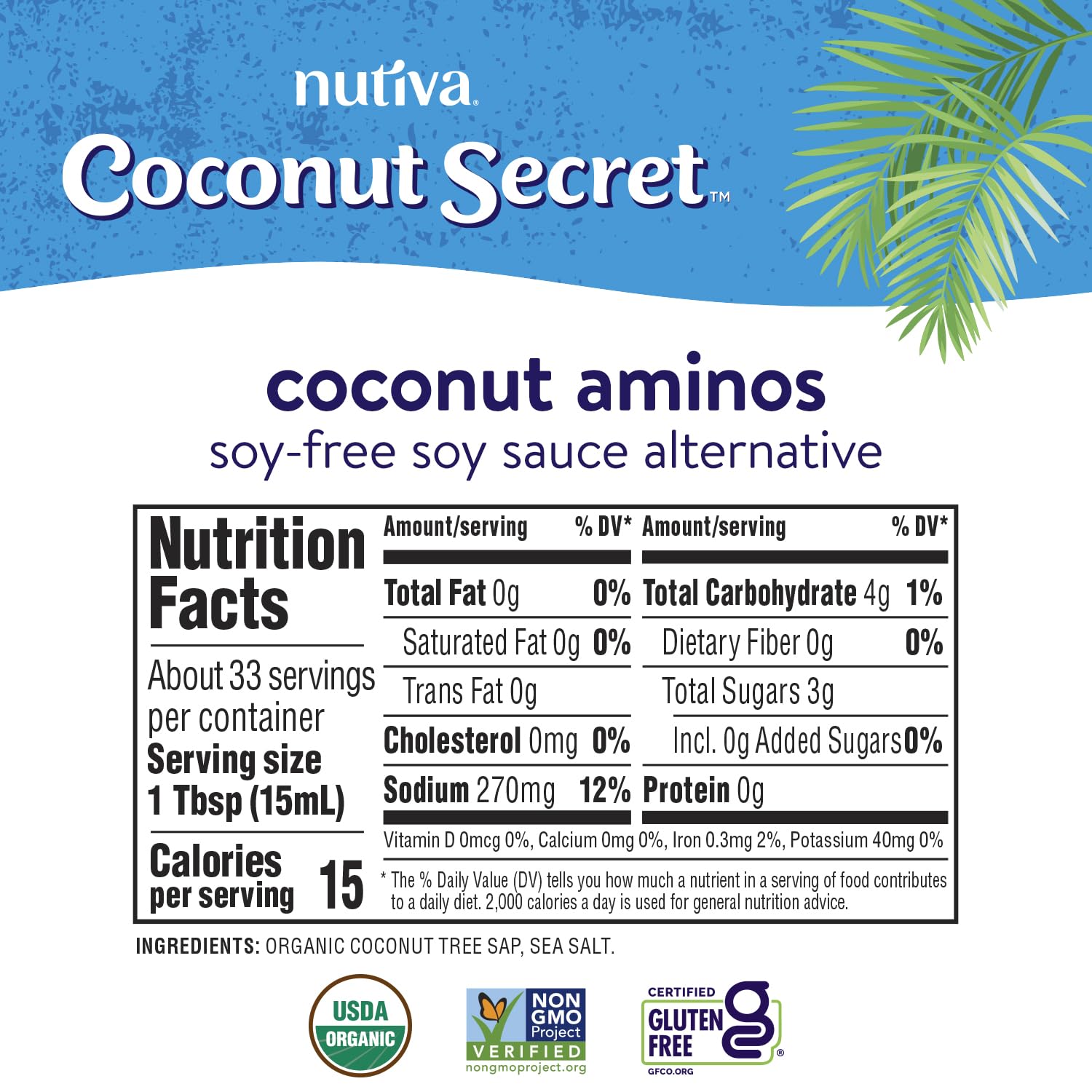Coconut Secret Coconut Aminos (2 Pack) - 16.9 fl oz