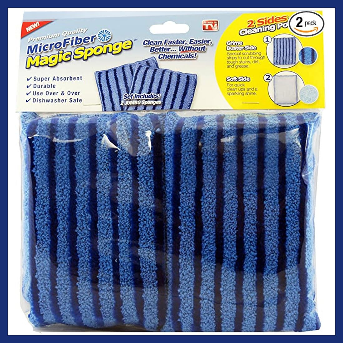 Magic Microfiber Sponge Scrubbing Clean Faster Easier Better Super Absorbent As Seen On Tv Jumbo