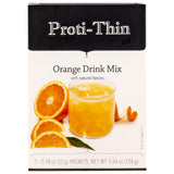 Proti-Thin Orange Fruit High Protein Drink Mix - Instant Refreshment with Natural Flavors | Low Calorie & Low Carb, Fat & Sugar-Free, Gluten-Free |