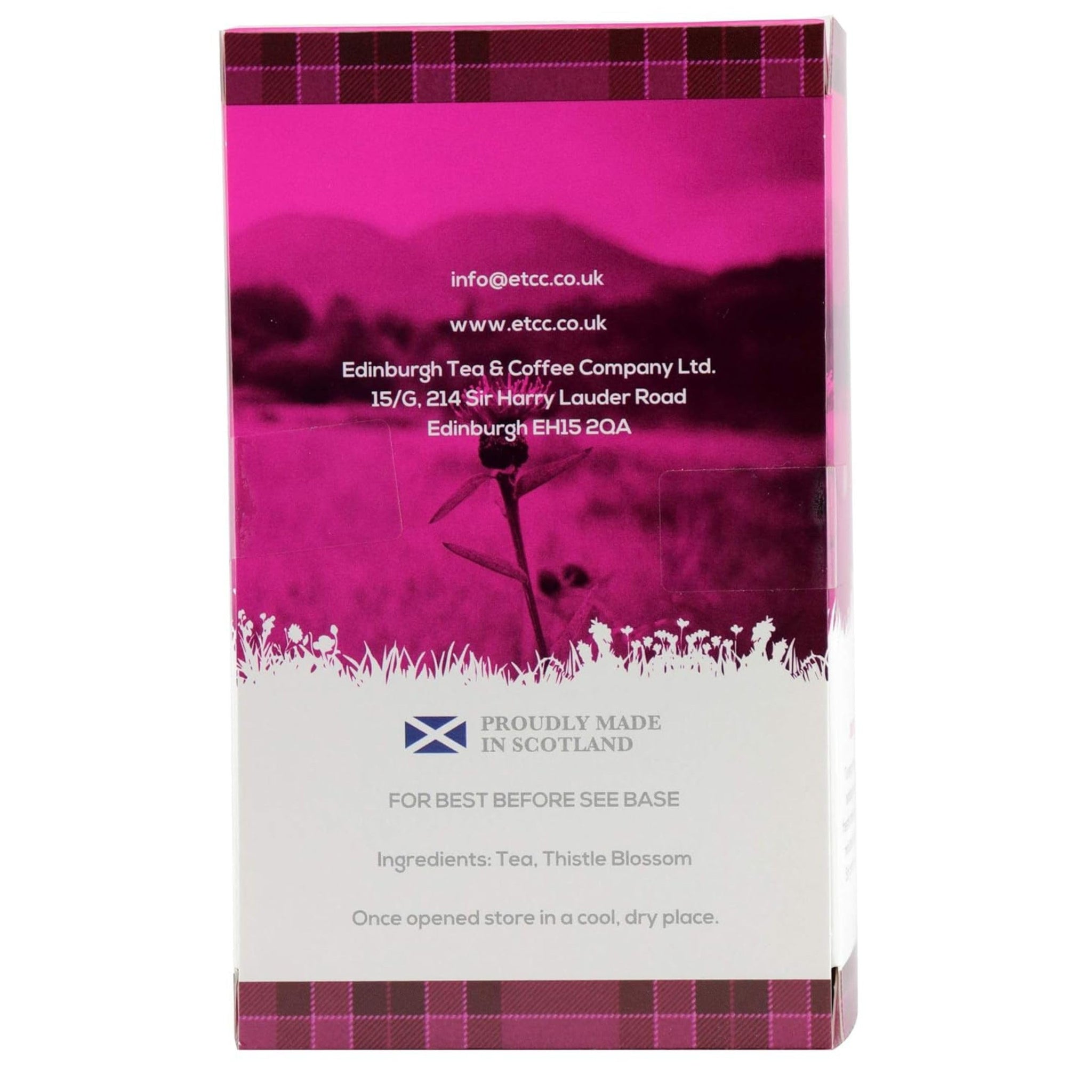 Edinburgh Tea & Coffee Envelope Tea Bags, Scottish Thistle Infused Black Tea 25 Count (Pack of 1)
