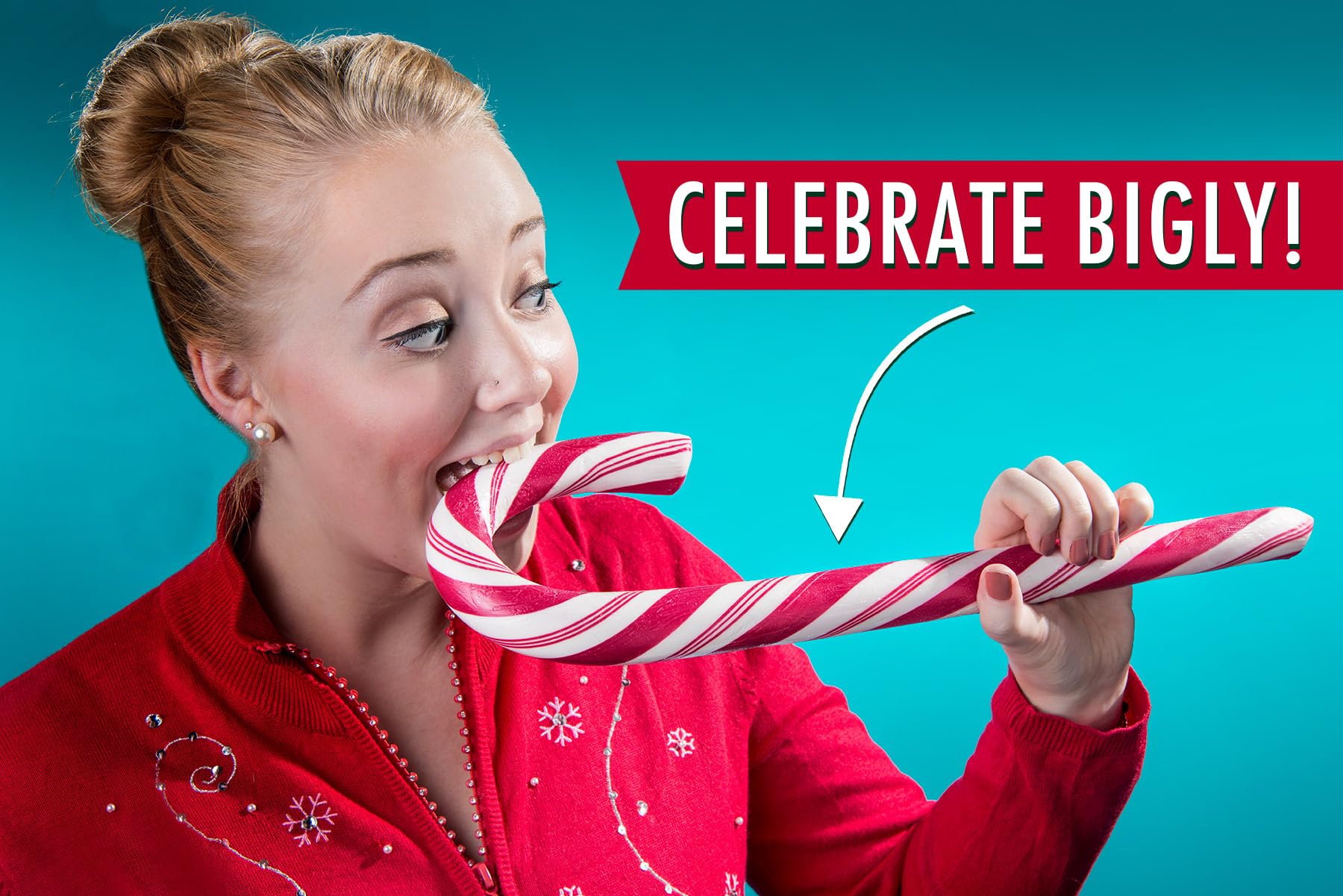 Giant Edible Candy Cane, Peppermint Flavored, 17.98 oz