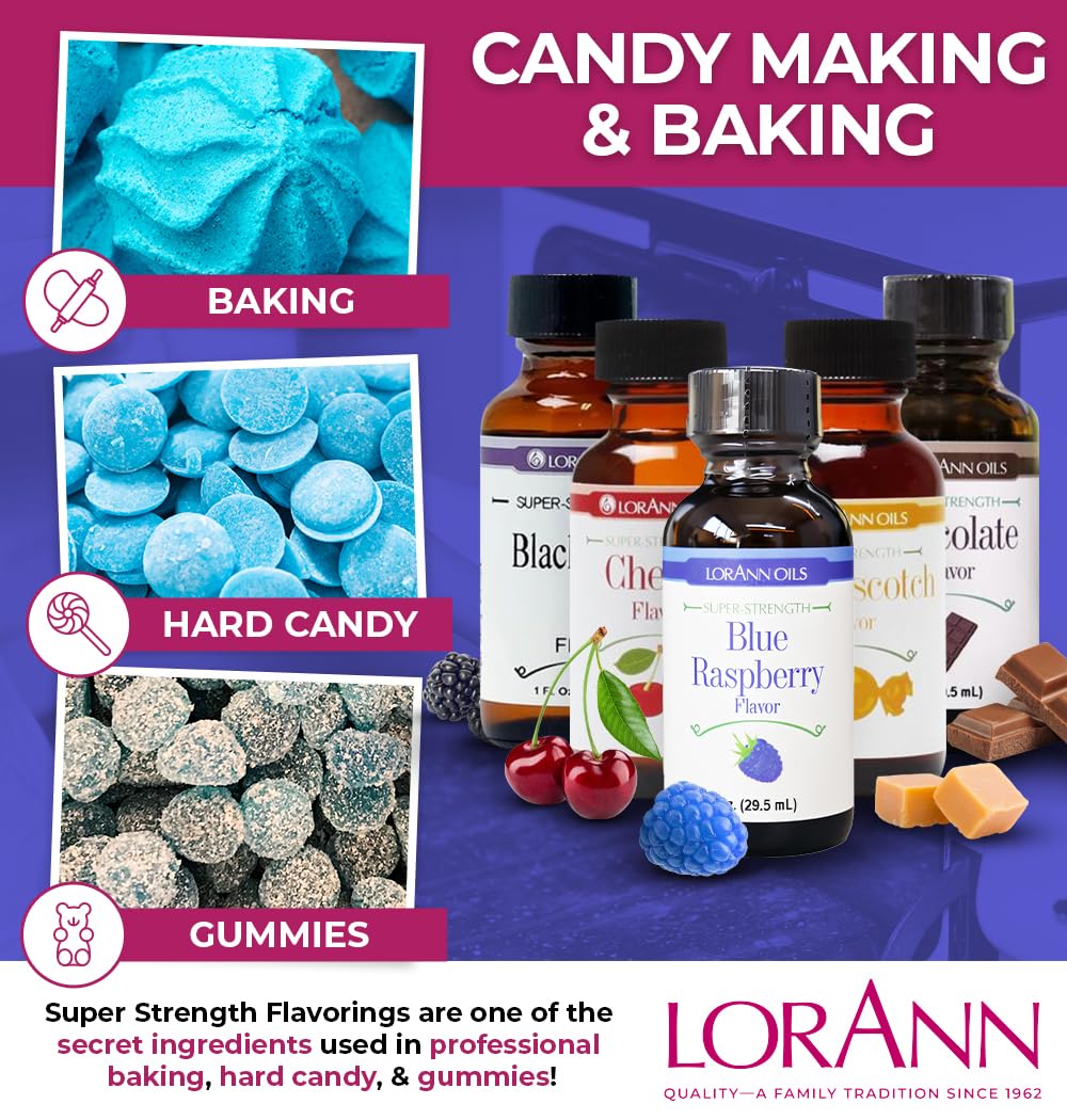 LorAnn Oils Super Strength Flavoring - Used For Candy Making, Flavoring Extracts, Baking, Hard Candy, and Flavor Oils - Bold, Natural Flavors 4X