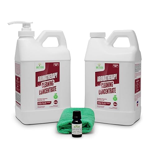 Naeterra Aromatherapy Cleaning Concentrate - 1 Gallon | Multi-Surface Cleaner | Includes Microfiber Towel & 10ML Essential Oil Blend with Clove