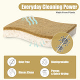 Natural Sponges Scurb Sponges for Kitchen Non-Scratch Biodegradable Plant Based Scrubber Pads for Cleaning Dishes(White-5 Pack)