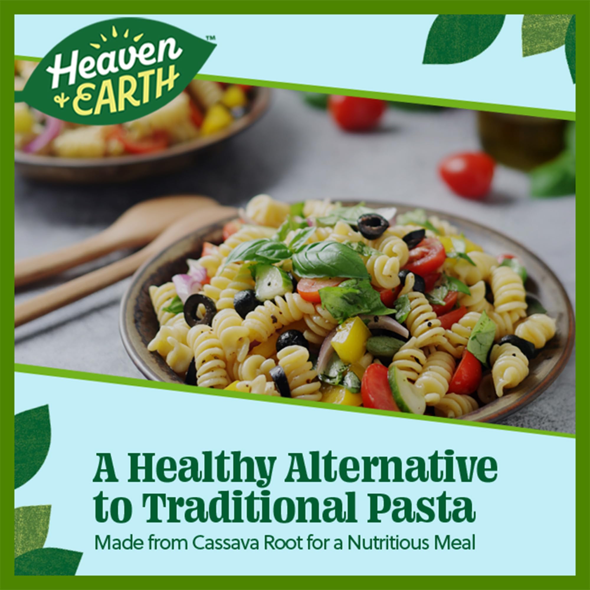 Heaven & Earth Grain Free Pasta, Cassava Fusilli Pasta, 8oz (3 Pack) | Paleo Pasta | Vegan | Certified Gluten Free | Kosher for Passover