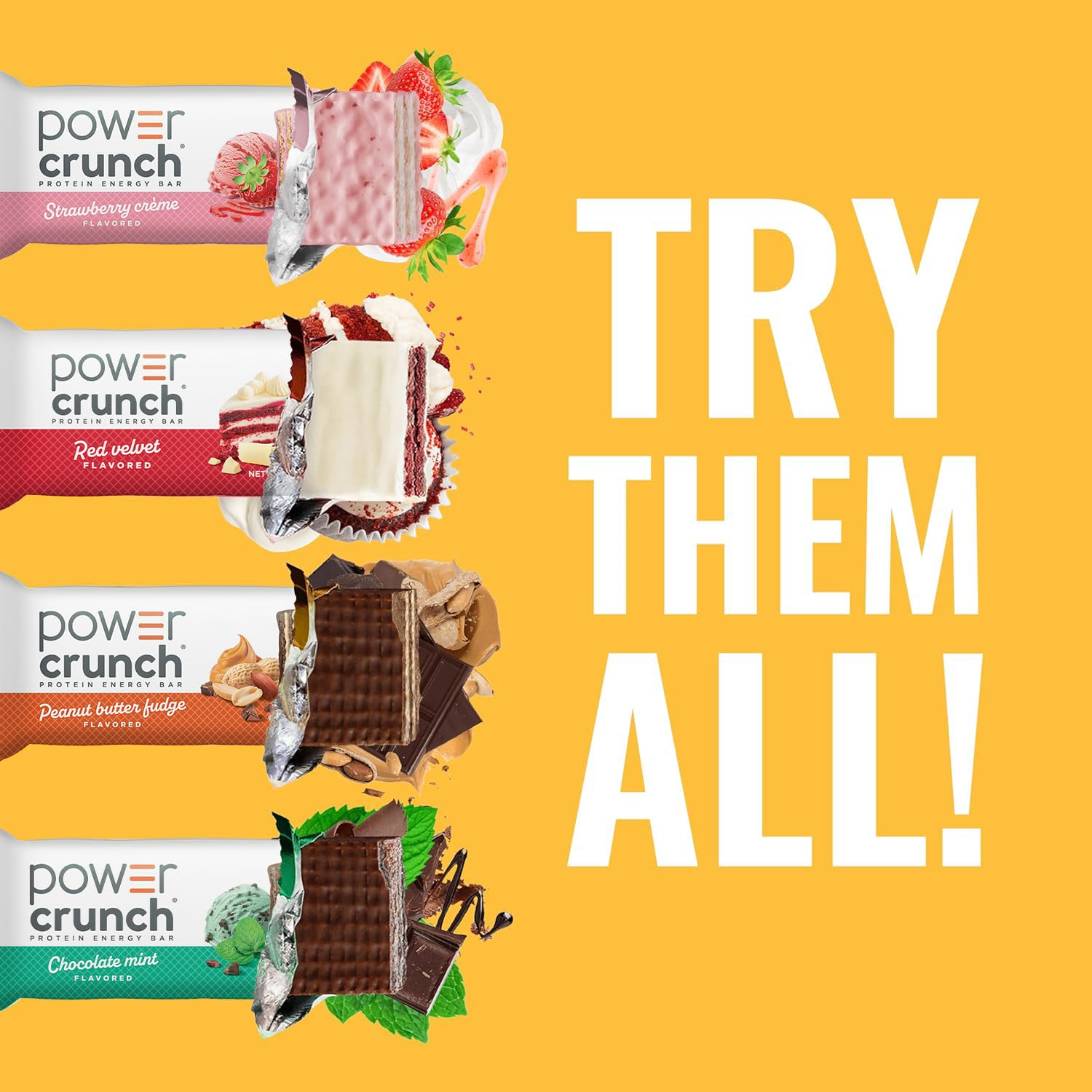 Power Crunch Protein Energy Wafer Bars, French Vanilla Creme, 1.4 Ounce (12 Count)