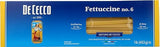 De Cecco Semolina Pasta, Fettuccine, 16 oz- Made in Italy, High in Protein & Iron, Bronze Die (VSA0006p)