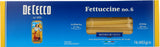 De Cecco Semolina Pasta, Fettuccine, 16 oz- Made in Italy, High in Protein & Iron, Bronze Die (VSA0006p)