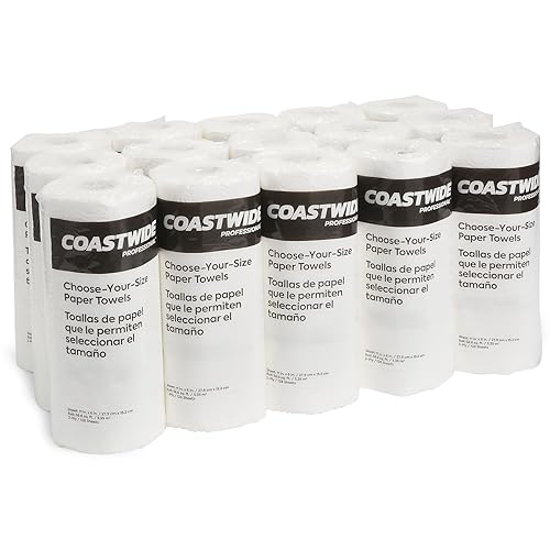 Coastwide Professional Choose-Your-Size Paper Towels, 2-Ply, White, 128 Sheets/Roll, 15 Rolls/Carton