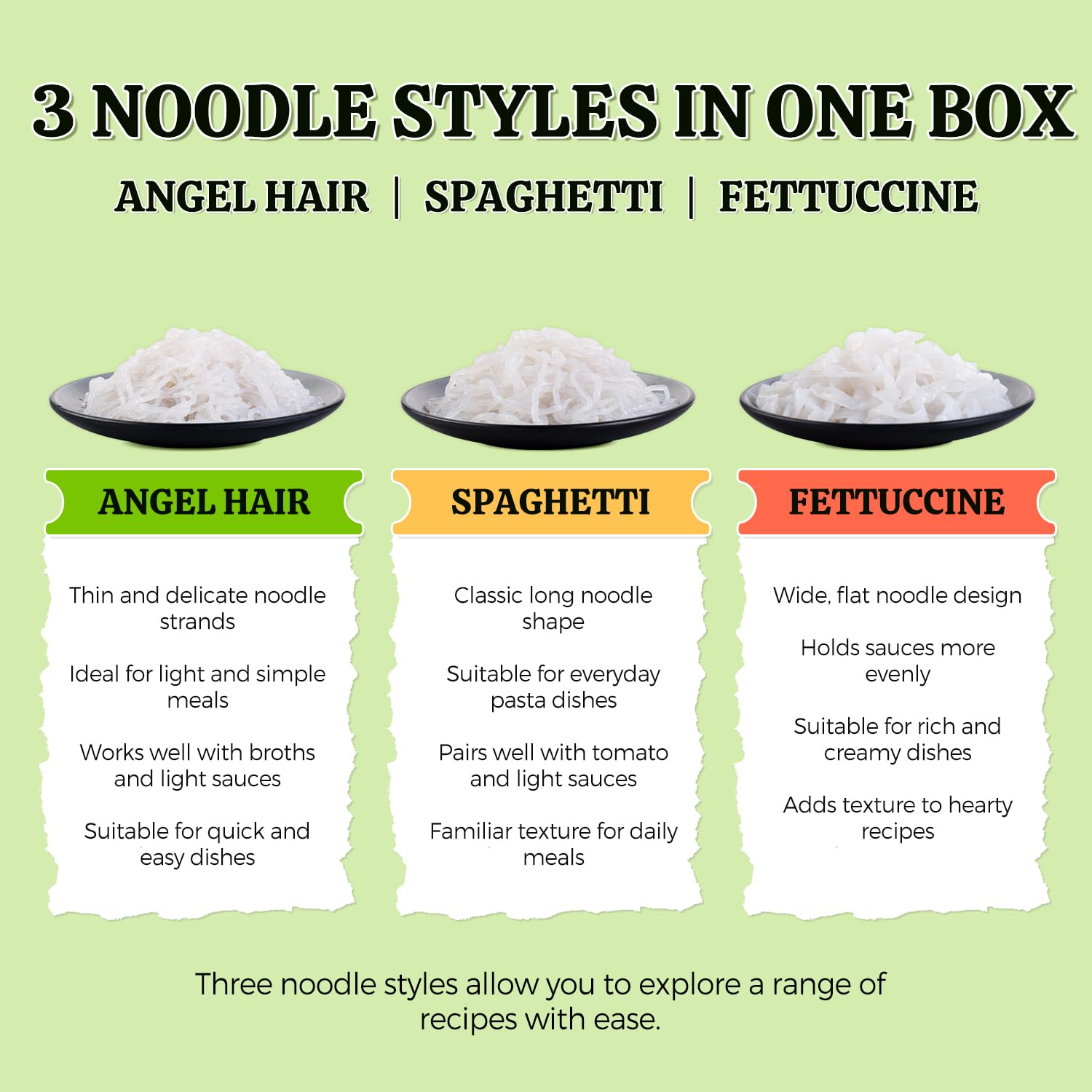 52USA USDA Organic Konjac Shirataki Noodle, Low Carb Pasta 52.8 Oz, 6 Pack 3 Variety-Angel Hair, Fettuccine, Spaghetti Noodles, Keto and Paleo