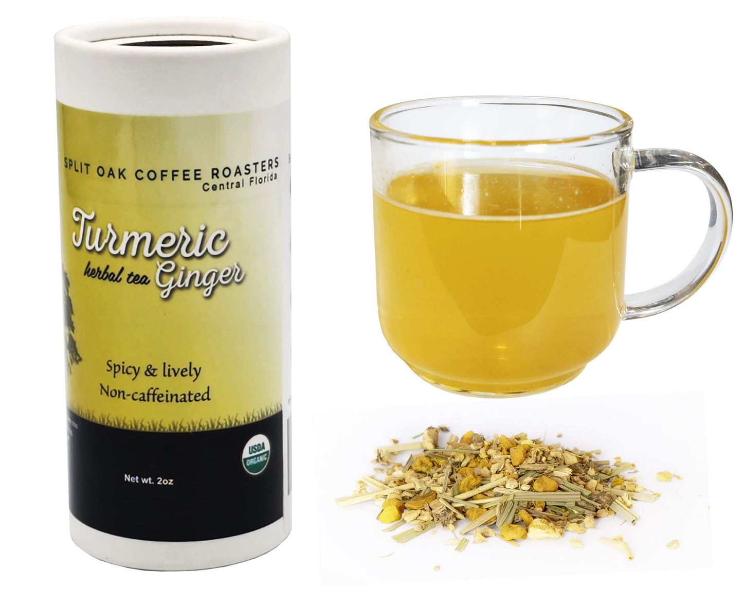 Organic Ginger Turmeric Herbal Tea Organic, Loose Leaf Tea, Best Choice for Golden Milk