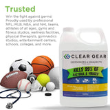 Clear Gear - Disinfectant, Cleaner, and Deodorizer for Sports Equipment, Gyms, and Fitness Centers - EPA-Registered, Hospital Grade, Made in USA - 1