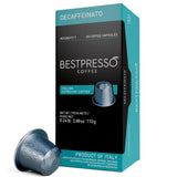Bestpresso Coffee for Nespresso Original Machine 120 Aluminum pods Certified Genuine Espresso Decaffeinato Blend(Medium Intensity) Pods Compatible
