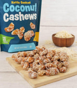 Platinum Kettle Cooked Coconut Cashews - Plant Based Protein, Fiber, Healthy Snack - Wholesome Nutritional Boost - Can Bring at Home, Work, Office