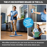 3-Pack Cinch Mop Replacement Heads, Microfiber Mops for Floor Cleaning - Wall Mop with Reusable Washable Pads, Compatible with Cinch Mop - Microfiber