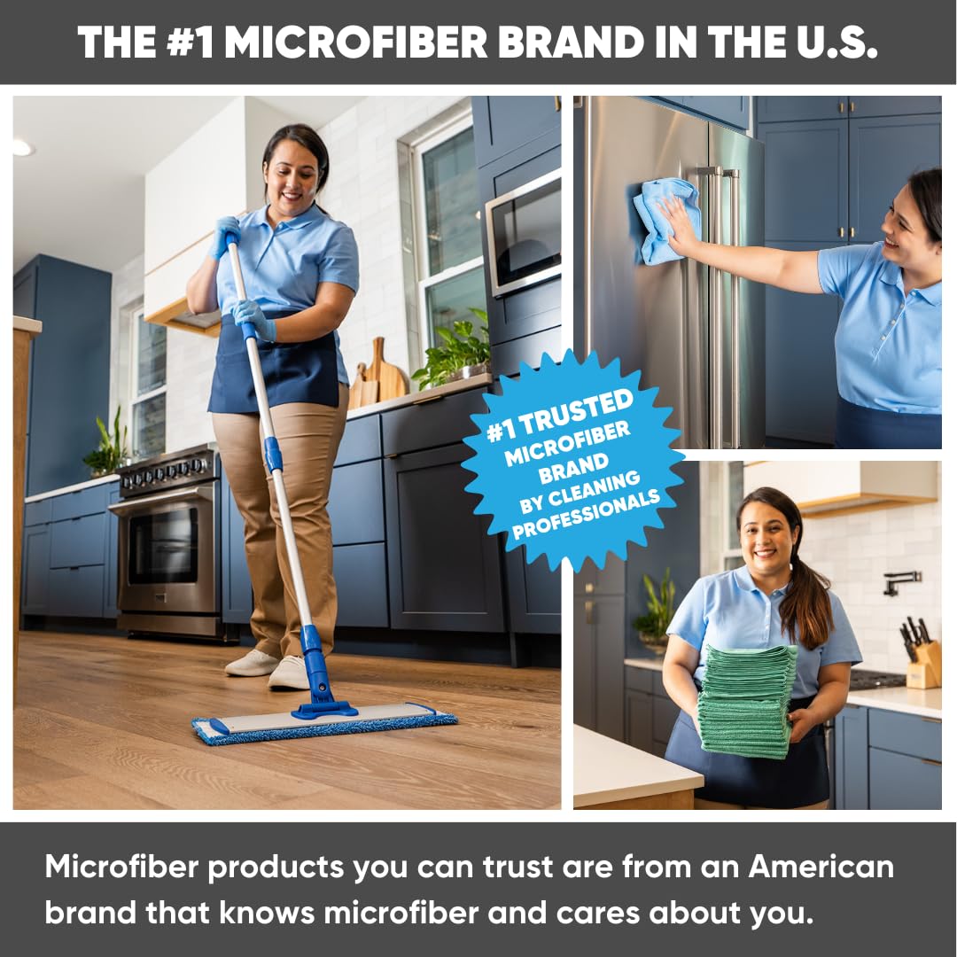 3-Pack Cinch Mop Replacement Heads, Microfiber Mops for Floor Cleaning - Wall Mop with Reusable Washable Pads, Compatible with Cinch Mop - Microfiber