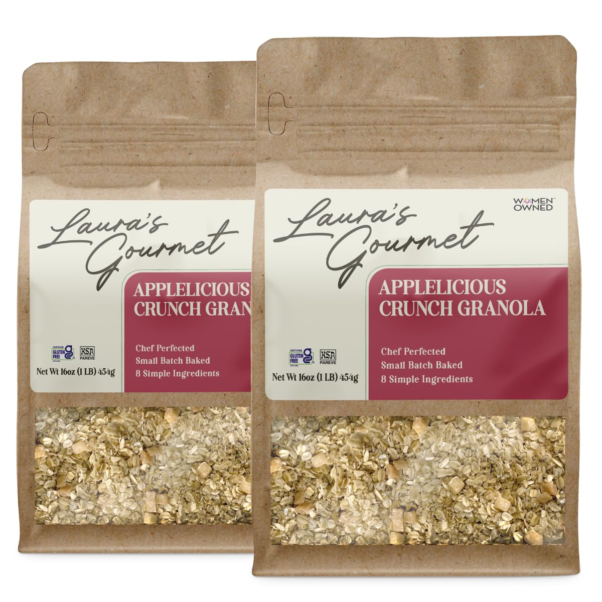 AppleLicious Crunch Granola - Laura's Gourmet Granola - Gluten Free, Soy & Dairy Free, Vegan, Chef Created - Crunchy Granola with Cinnamon Spiced