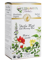 Celebration Herbals Teabags Herbal Yerba Mate with Morning Mint Tea Organic - 24 Herbal Tea Bags