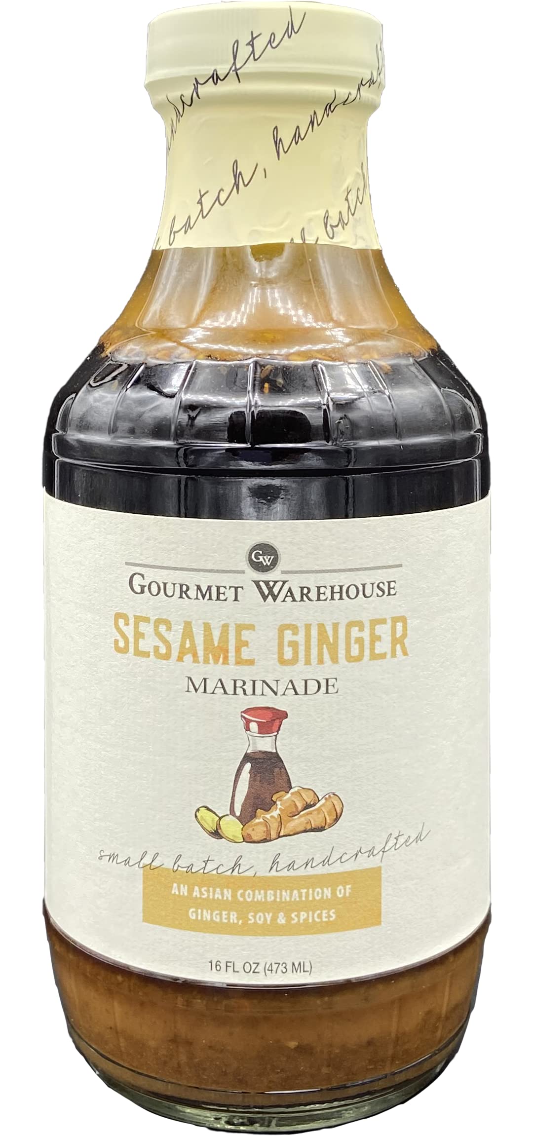 Gourmet Warehouse Small Batch Sesame Ginger Marinade Made With Natural Ingredients No HFCS 16 Oz (Pack of 1)