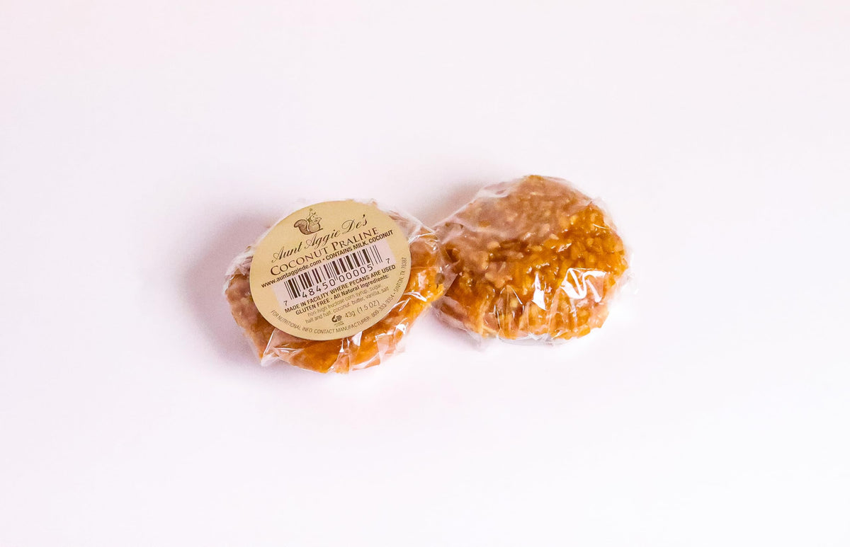 Aunt Aggie De's Box of 12 Pralines, 2 oz (Coconut chewy)