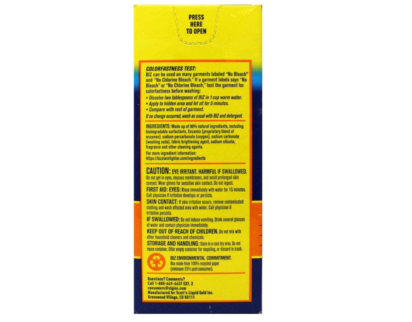 Biz Stain Remover Single 60 OZ Box