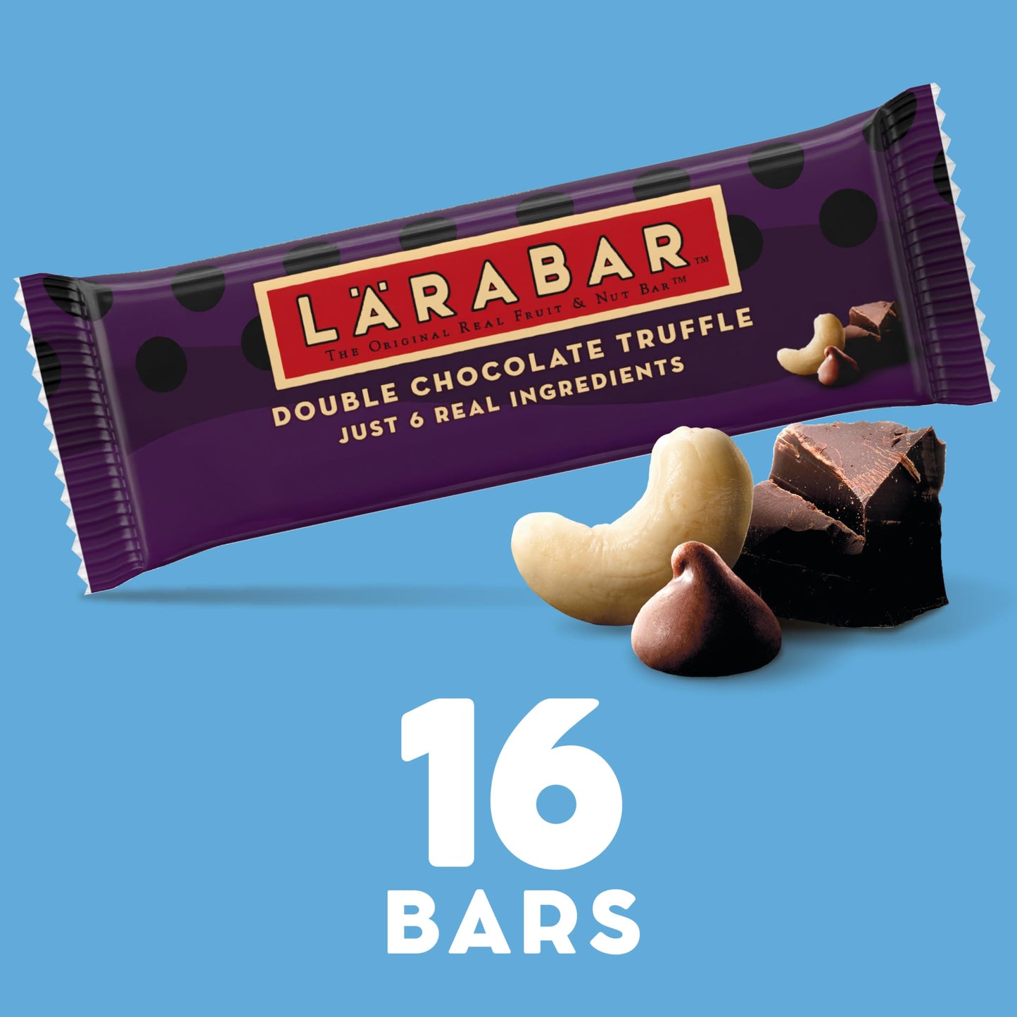 Larabar Double Chocolate Truffle, Gluten Free Vegan Fruit and Nut Bars, 25.6 oz, 16 Ct