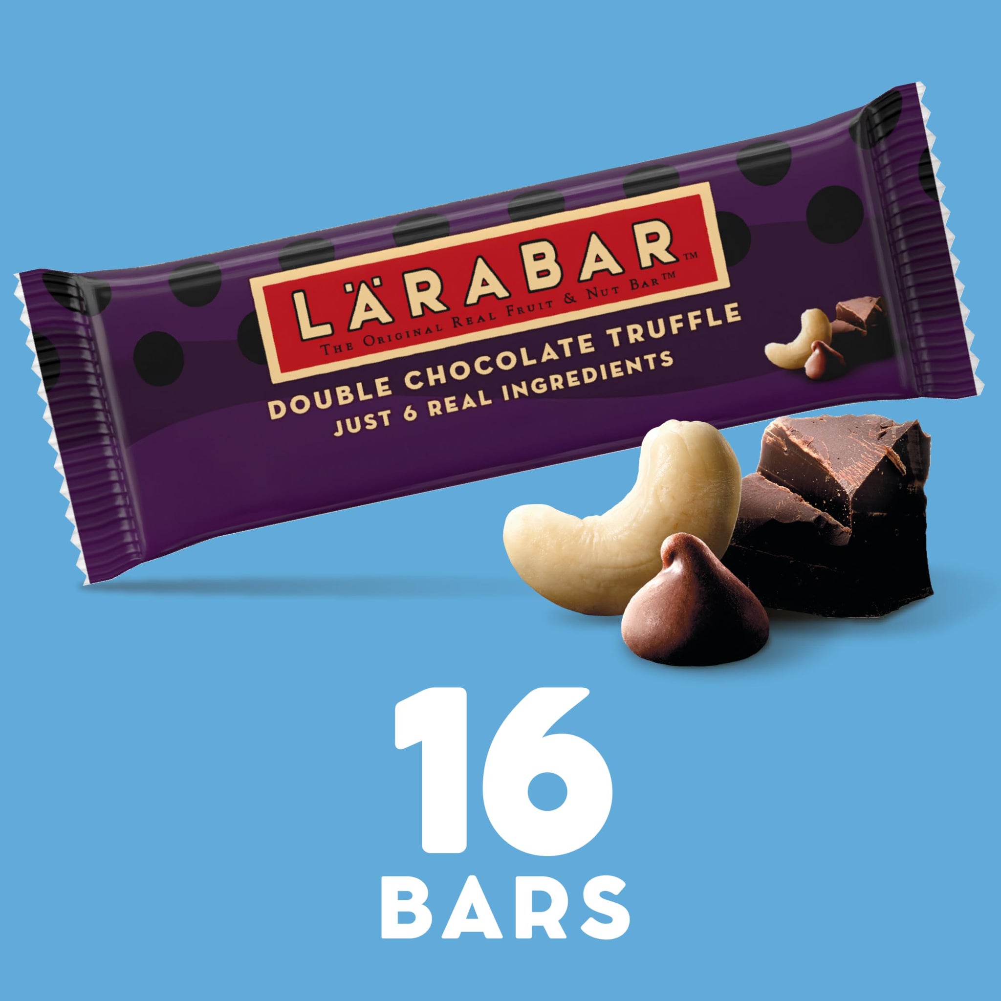 Larabar Double Chocolate Truffle, Gluten Free Vegan Fruit and Nut Bars, 25.6 oz, 16 Ct