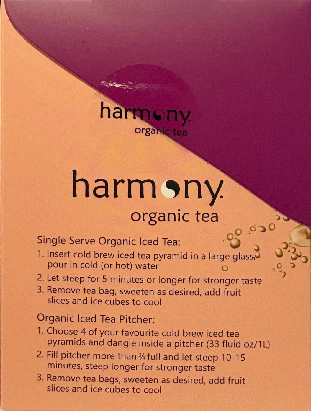 Harmony® Organic Passionfruit Green Tea Cold Brew with Matcha - 25 Tea Bags