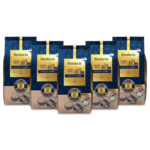 Kafie 1901 Coffee Co. Honduras Medium Dark Roast x 5 lbs. | Organic Whole Bean Coffee | Single-Origin Arabica | Rich Chocolate & Nut Notes |