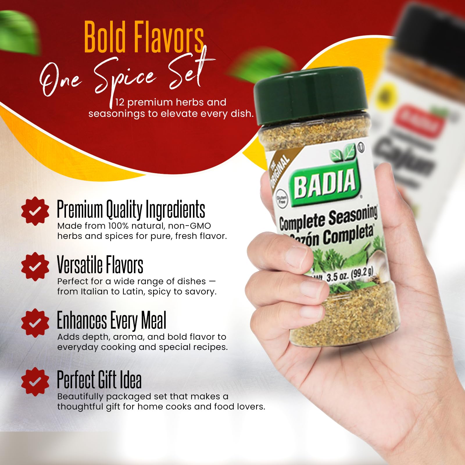 Spices and Seasonings Set - 12 Piece Spice Gift Set Plus D.F. LUXURY Measuring Spoon