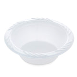 Blue Sky 18 oz. White Plastic Bowl - [100 Count] Disposable Plastic Bowls, Ideal for Birthday Parties, Weddings, Banquets, Picnics, and Everyday Use