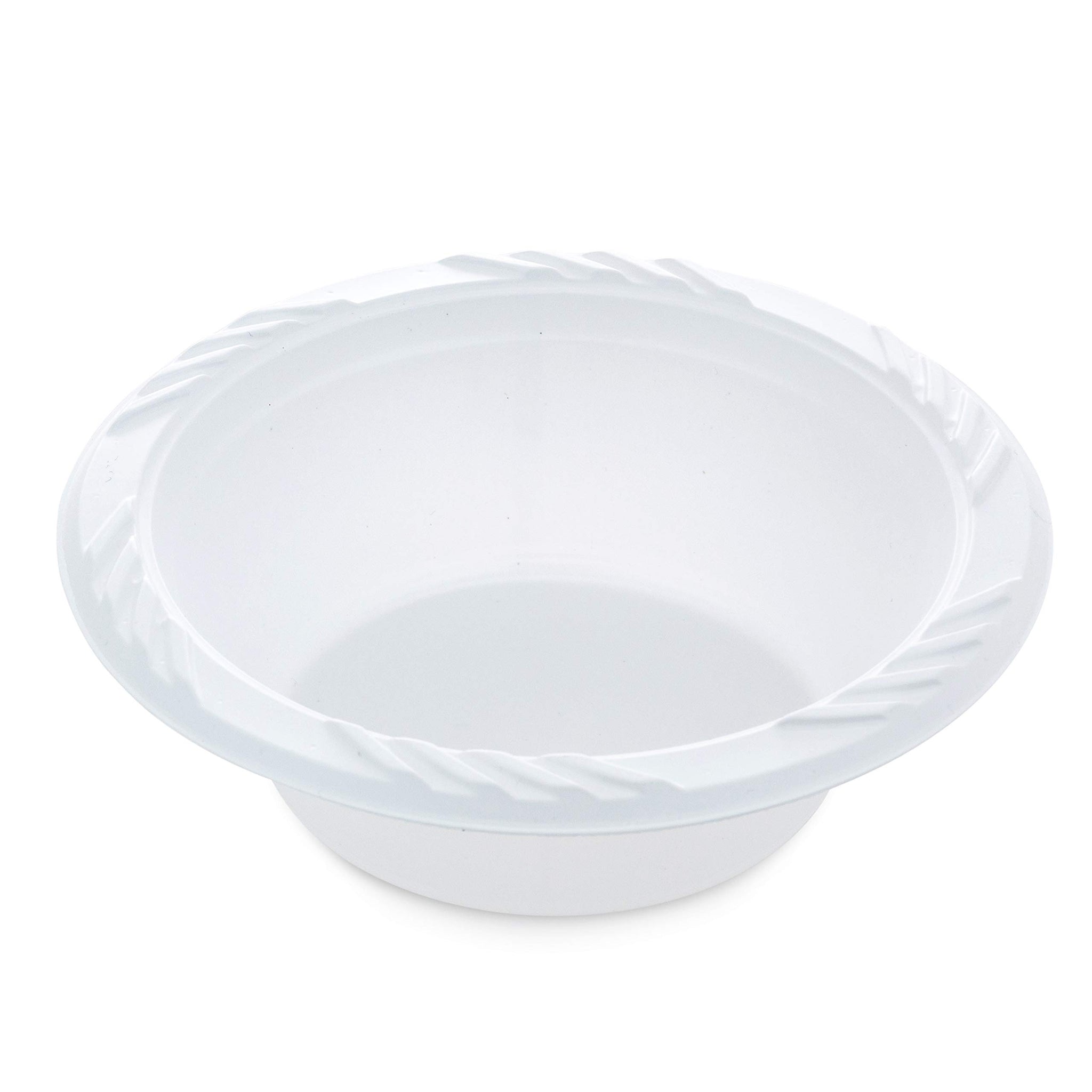 Blue Sky 18 oz. White Plastic Bowl - [100 Count] Disposable Plastic Bowls, Ideal for Birthday Parties, Weddings, Banquets, Picnics, and Everyday Use