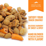 Oregon Farm Fresh Snacks Blazing Trail Sweet & Spicy Mix - Assortment of Tasty Nuts and Crunchy Crackers - Healthy and Satisfying Snack - Great