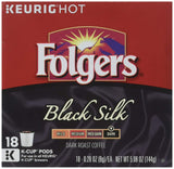 Folgers Black Silk Dark Roast Coffee, 72 K Cups for Keurig Makers
