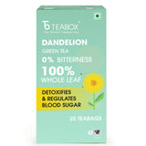 Teabox Premium Darjeeling Green Tea With Dandelion Roots | 100% Whole Leaf & 0% Bitterness | Green Tea From The Himalayas | 25 Tea Bags (Low Caffeine)