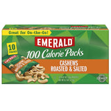 Emerald Nuts, Cashews Roasted and Salted, 100 Calorie Packs, 10 Count, 6.2 Oz (Pack of 1)