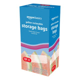 Amazon Basics Reclosable Gallon Food Storage Bags with Double Zipper Seal, Stand and Fill Base, BPA Free, 120 Count