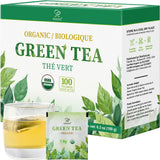 Soeos Organic Green Tea, 100 Tea Bags (Pack of 1), Caffeinated, Fresh and Healthy Green Tea, 6.3 Ounce