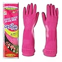 Mamison Quality Kitchen Rubber Gloves New Band Series (1 Pairs, Large). Cleaning Non-Slip Reusable Rubber Gloves. Home and Kitchen Washing, Made in