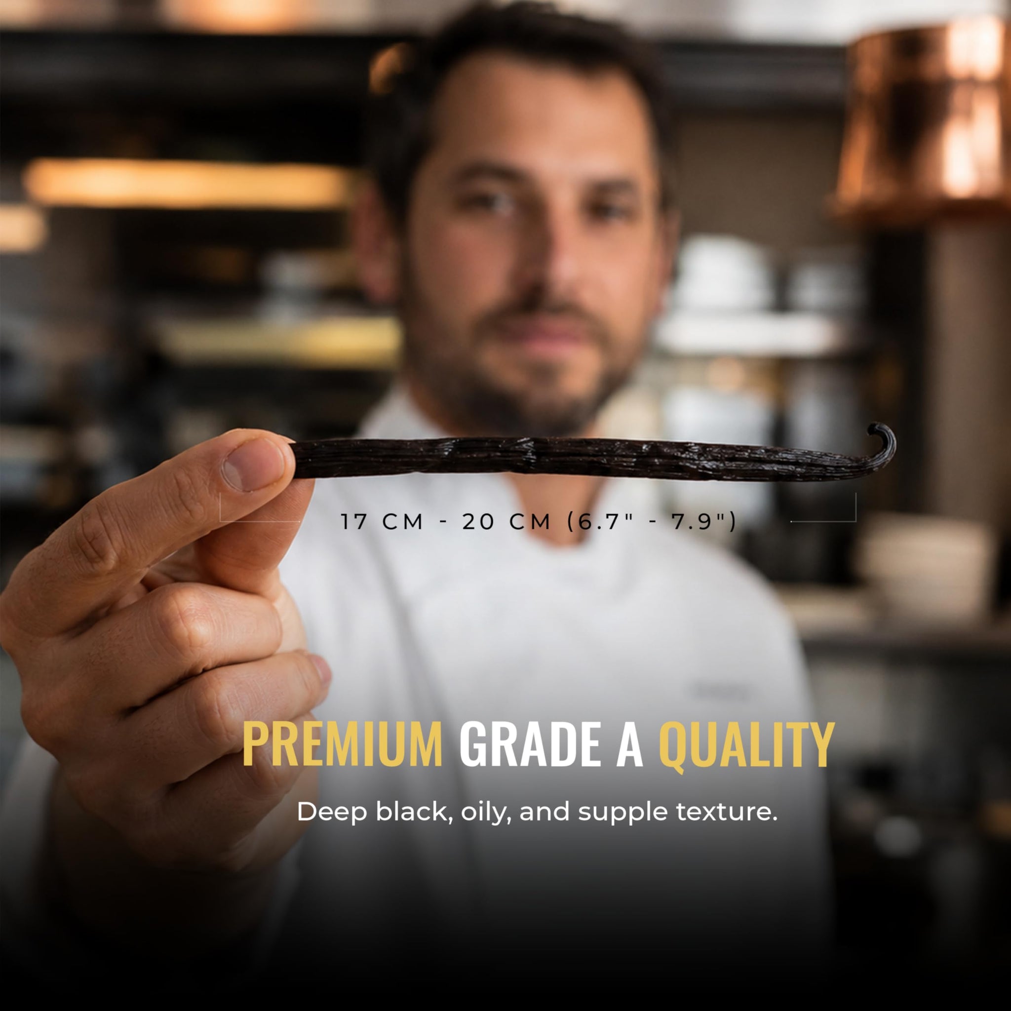 5Senses Uganda Vanilla Beans | Grade A Gourmet Whole Pods | Single Origin (Rwenzori Valleys) | High Vanillin (~2.5%) & Moisture (~30%) | 17-19cm Long