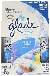 Glade Sense & Spray Automatic Air Freshener Refill, Clean Linen, 2 Ct, 0.86 oz