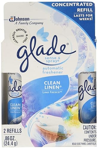 Glade Sense & Spray Automatic Air Freshener Refill, Clean Linen, 2 Ct, 0.86 oz