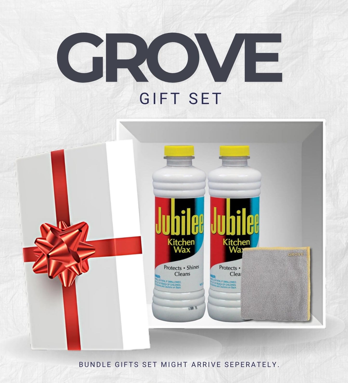 2x Jubilee Clean Scent Kitchen Wax Liquid 15 oz Bundle with Microfiber Cleaning Cloth - Protects, Cleans, and Shines Surfaces Like Wood, Tile, Enamel