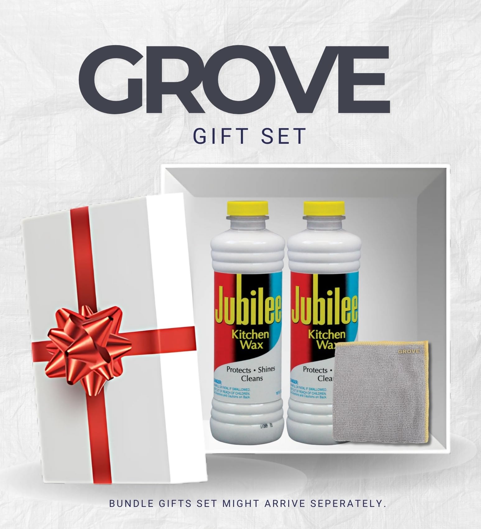 2x Jubilee Clean Scent Kitchen Wax Liquid 15 oz Bundle with Microfiber Cleaning Cloth - Protects, Cleans, and Shines Surfaces Like Wood, Tile, Enamel