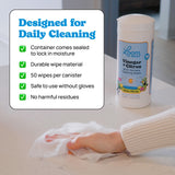 Loom Wipes All Purpose Natural Cleaning Wipes - Vinegar & Citrus Powered Multi Surface Cleaner - 50 Count